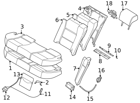 Rear Seat Components for 1999 BMW 740iL #0