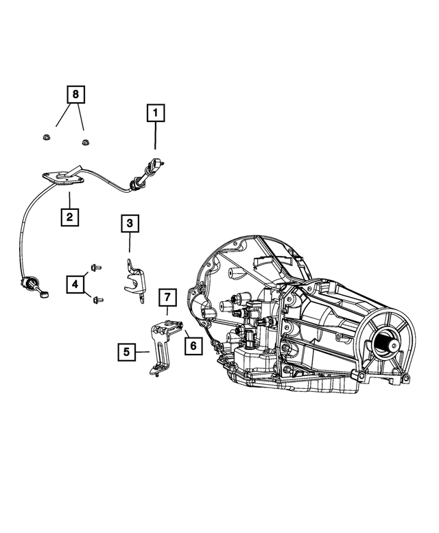 55398213AA - 42RLE; 4-Speed; Automatic Transmission: Shift Cable Bracket for Mopar Image
