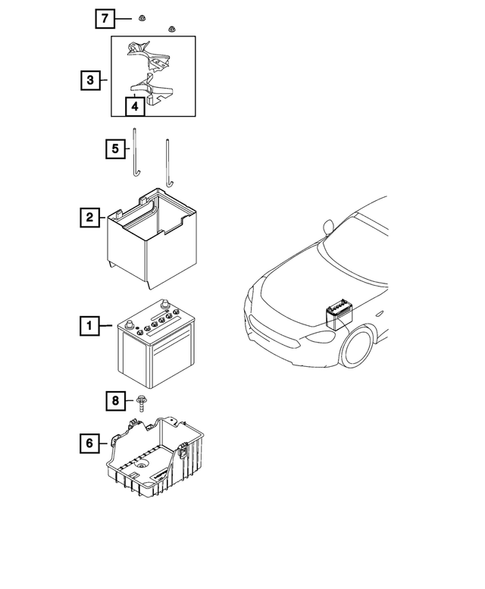 Battery, Battery Tray and Cables for 2017 Fiat 124 Spider #0