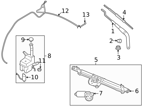 Wiper & Washer Components for 2008 Ford Mustang #0