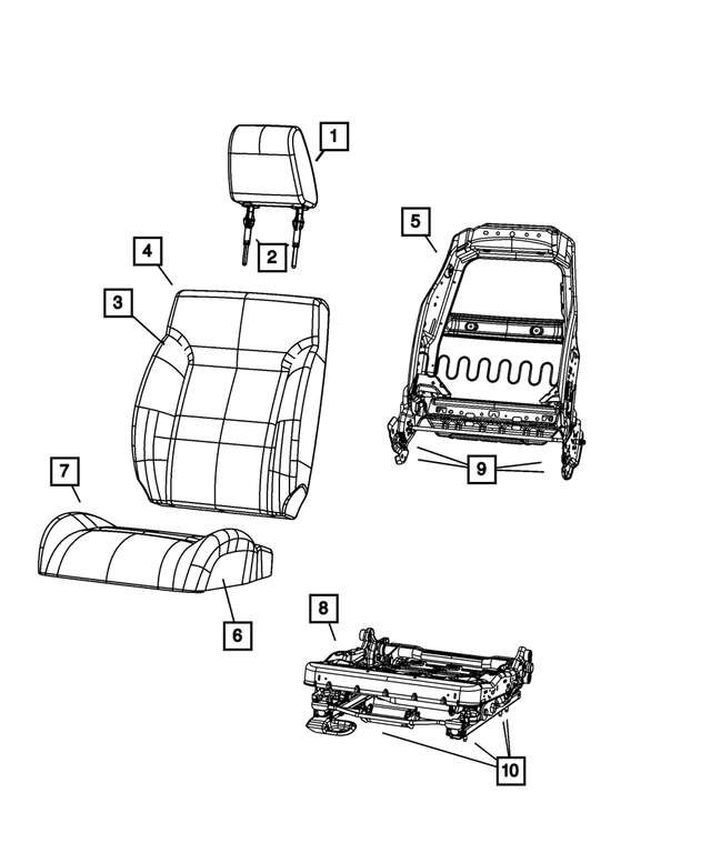 68034106AA - : Front Seat Back Frame for Mopar Image