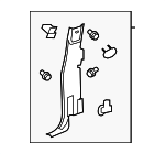 15853987 - Body: Door Pillar Post Trim Set for Chevrolet: Silverado 1500, Silverado 2500 HD, Silverado 3500 HD, Suburban 1500, Suburban 2500, Tahoe | GMC: Sierra 1500, Sierra 2500 HD, Sierra 3500 HD, Yukon, Yukon XL 1500, Yukon XL 2500 Image