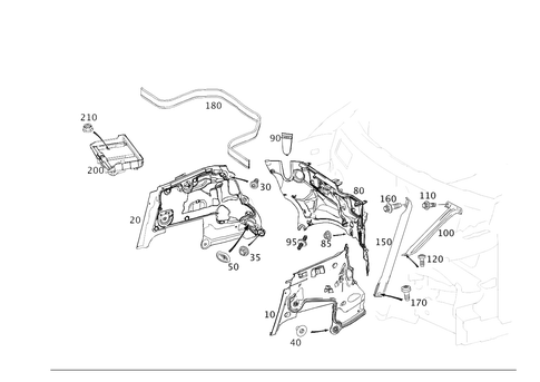 Engine Compartment Partition Wall, Wheel Well Detachable Parts for 2017 Mercedes-Benz GLC 43 AMG&reg; #0
