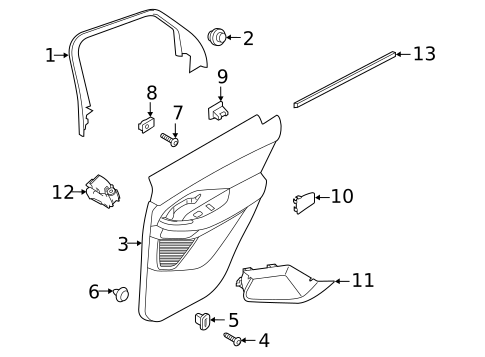 INTERIOR TRIM - REAR DOOR for 2020 Jaguar E-Pace #0