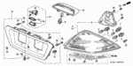 75525SD4013 - Electrical/Exhaust/Heater/Fuel: CLIP, RR. PANEL GARNISH for Honda Image