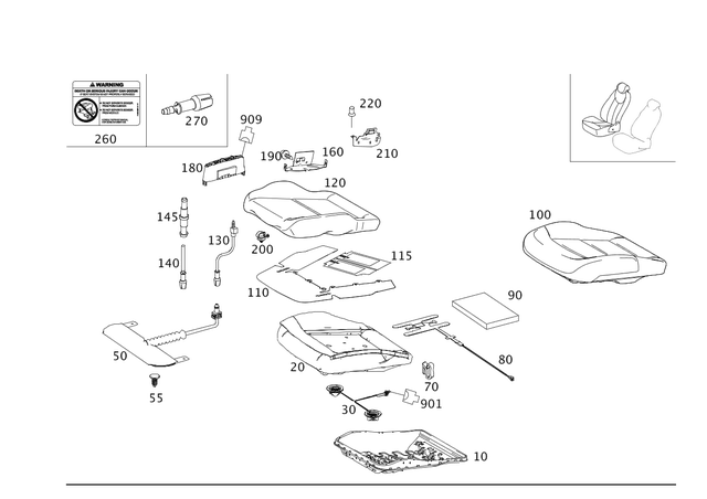 212910025064 - Driver Seat: Padding for Mercedes-Benz Image image