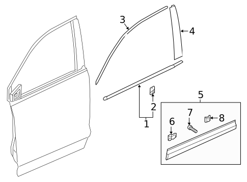 Exterior Trim - Front Door for 2023 Honda Ridgeline #0