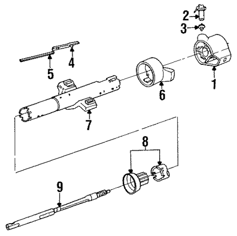 Steering Column Assembly for 1994 Pontiac Sunbird #1