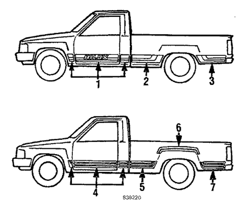 Stripe Tape for 1984 Toyota Pickup #0