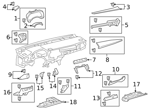 Instrument Panel Components for 2019 Toyota Avalon #0