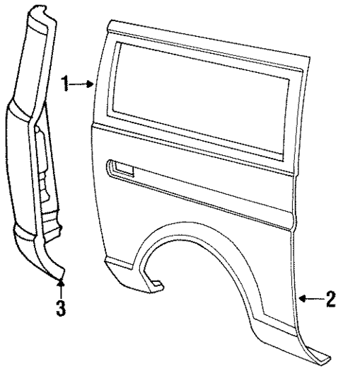 Side Panel for 1990 Ford E-250 Econoline Club Wagon #0