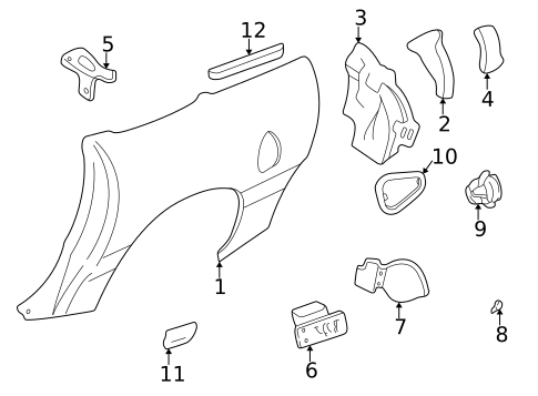 Quarter Panel & Components for 2000 Chevrolet Camaro #1