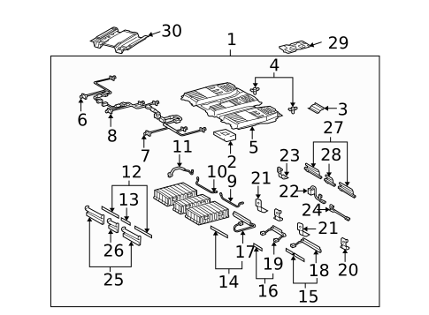 Battery & Related Components for 2009 Toyota Highlander #1