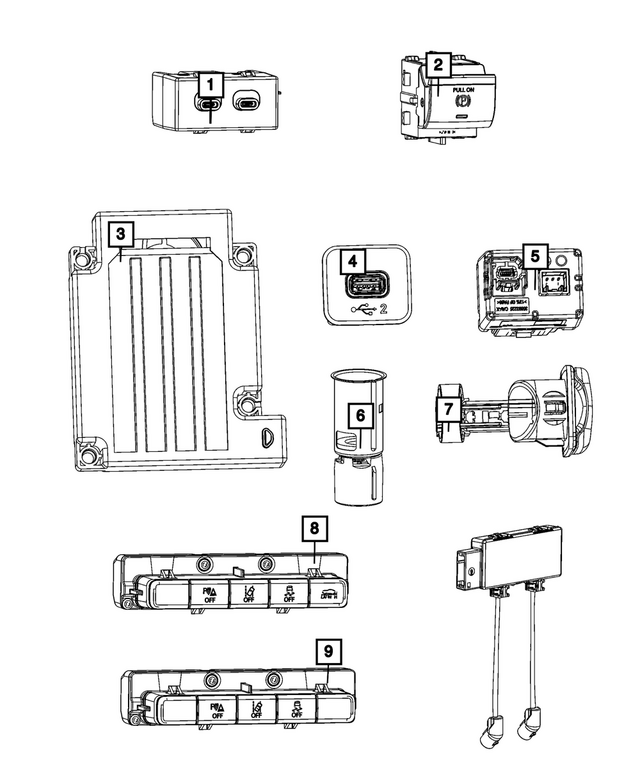 68630088AB - : Wireless Device Charger for Mopar Image