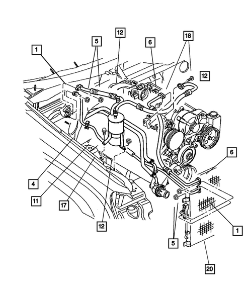 Air Conditioner and Heater Plumbing for 2001 Jeep Grand Cherokee #1