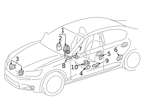 Air Bag Components for 2022 Lexus IS300 #1