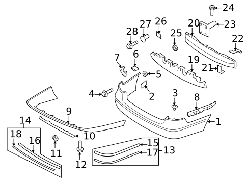 Bumper & Components - Rear for 2010 Hyundai Azera #0