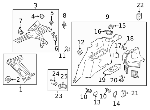 Interior Trim - Quarter Panels for 2018 Mazda CX-9 #0