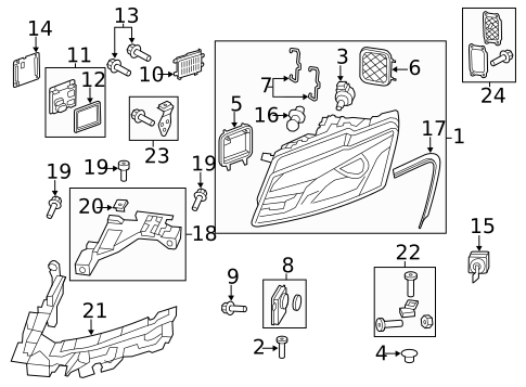 Headlamp Components for 2010 Audi Q5 #0