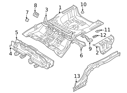 Rear Floor & Rails for 2003 Mitsubishi Galant #0