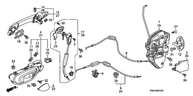 Front Door Locks - Outer Handle for 2007 Honda Civic #0
