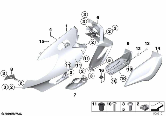 46638564660 - Frame and Mounting Parts: Trim Upper Section, Right - Rohteil/blank for BMW-Motorrad Image