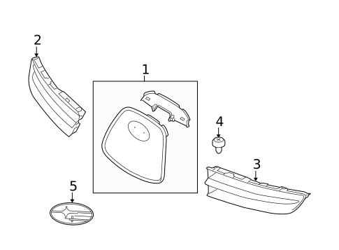Grille & Components for 2006 Subaru B9 Tribeca #0