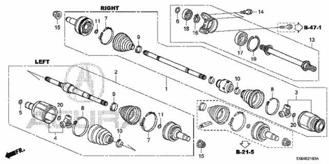 Driveshaft - Half Shaft (1) for 2014 Acura ILX #0