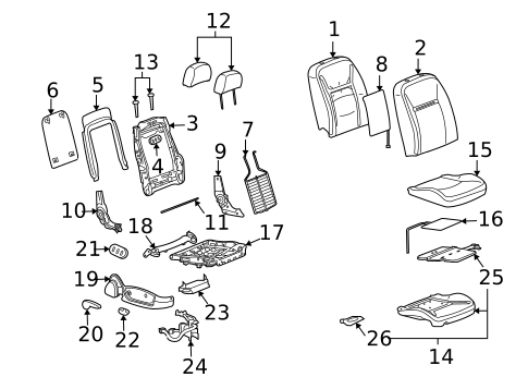 Passenger Seat Components for 2010 Chevrolet Impala #0
