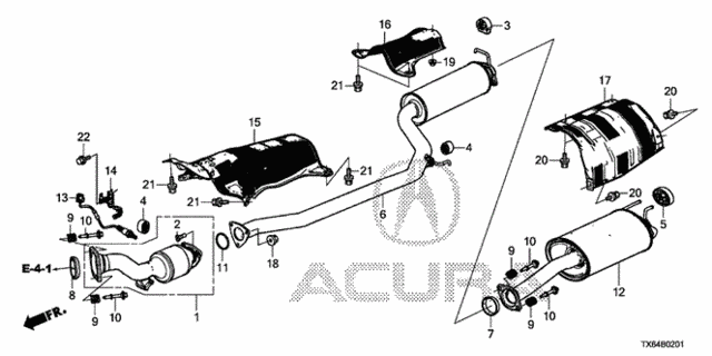 Exhaust Pipe - Muffler (2.4L) (1) for 2014 Acura ILX #0