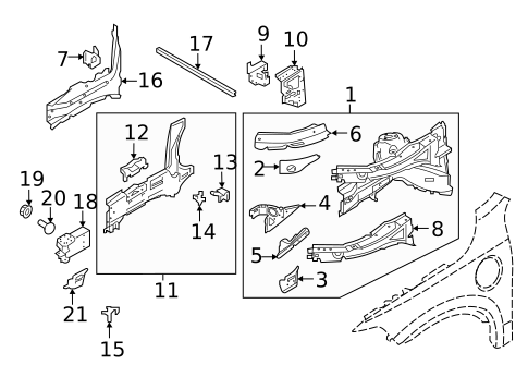 Structural Components & Rails for 2019 Volvo XC90 #1