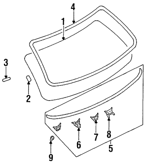Glass & Hardware - Back for 1997 Mitsubishi Galant #0