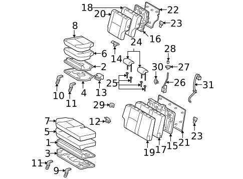Rear Seat Components for 2014 Toyota FJ Cruiser #0