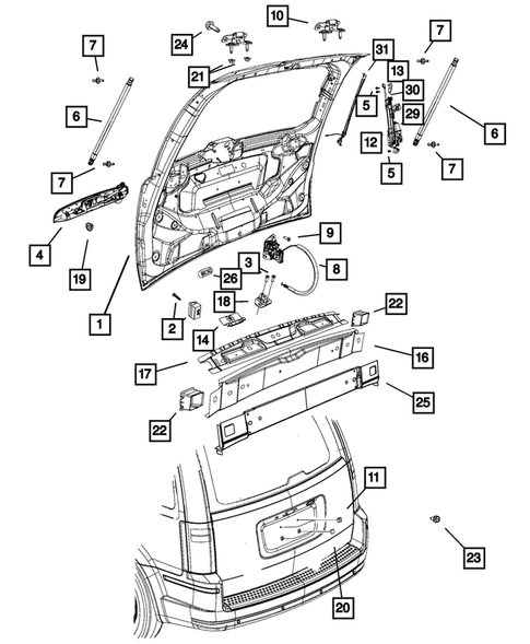 Liftgate and Tail gate for 2018 Dodge Grand Caravan #0
