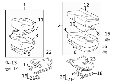 Rear Seat Components for 2002 Lexus LS430 #2