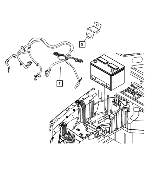 Battery, Battery Tray and Cables for 2010 Jeep Wrangler #1