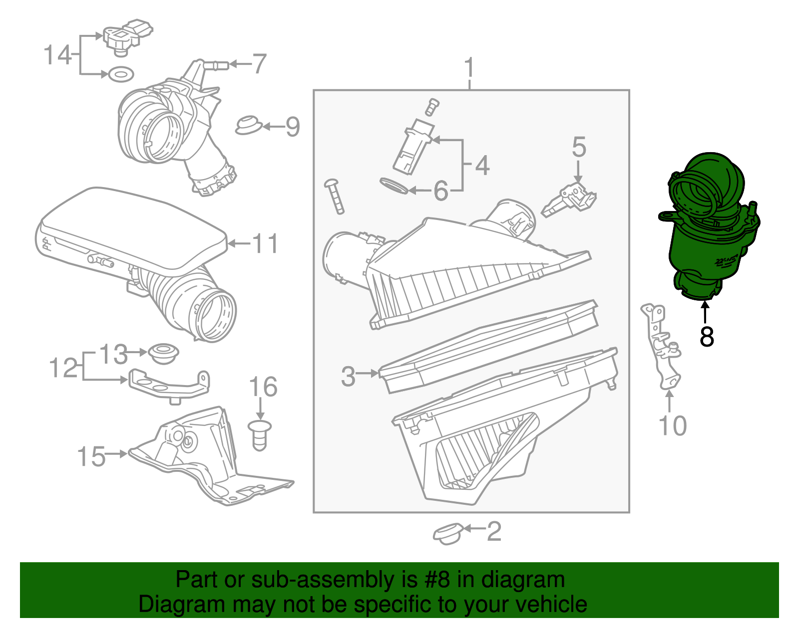 2014-2019 Cadillac CTS Air Cleaner Outlet Duct 22844630 | Shop Matick ...