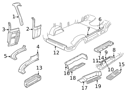 Interior Trim - Pillars for 1994 Dodge B150 #0