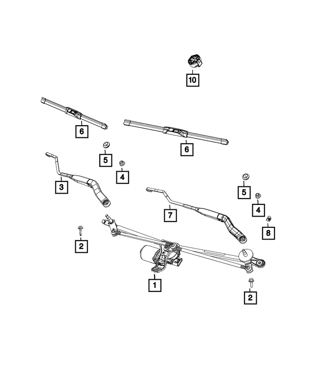 68800063AA - Electrical: Windshield Wiper Motor And Linkage for Mopar Image