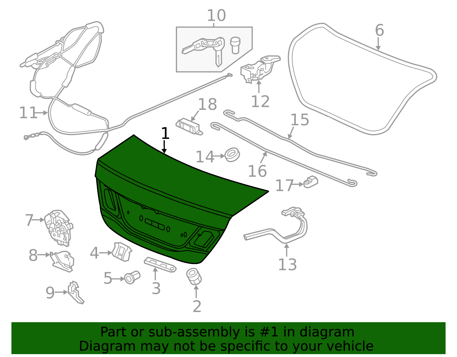 68500-TR3-A30ZZ - Trunk Lid 2013-2015 Honda Civic | Toronto Honda