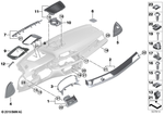 51458077731 - Vehicle Trim: Cover, Dashboard, Left, Pianolack for BMW: 740eX, 740i, 740iX, 745eX, 750i, 750iX, BMW ALPINA B7, M760iX Image image