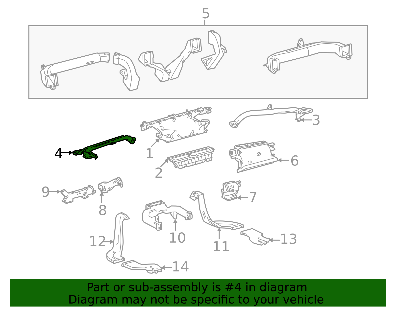 2022-2026 Toyota Instrument Panel Air Duct 55971-0C030 | Toyota Parts ...