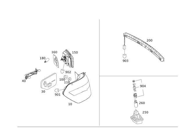 212906130364 - Electrical System: Rear Lamp Combination for Mercedes-Benz Image image
