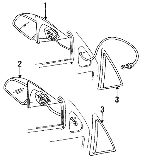 Outside Mirrors for 1995 Buick Skylark #1