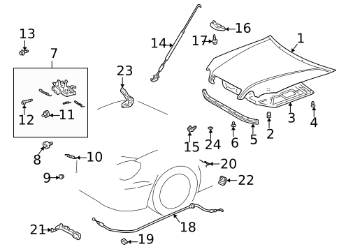 Hood & Components for 2001 Lexus IS300 #0