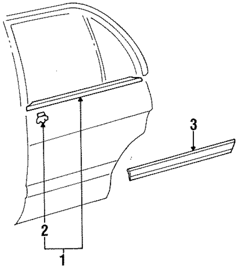 Exterior Trim - Rear Door for 1995 Toyota Tercel #0