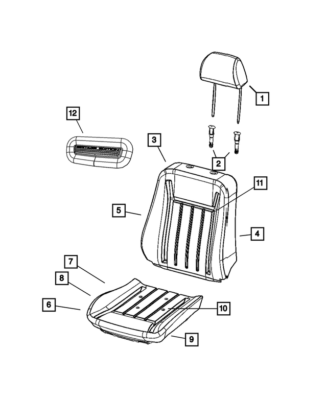 5136183AB - Interior Trim: Front Seat Back Frame for Mopar Image