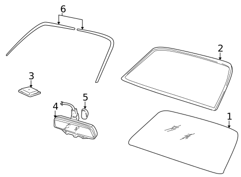 Glass - Windshield for 2001 Jaguar XJ8 #0