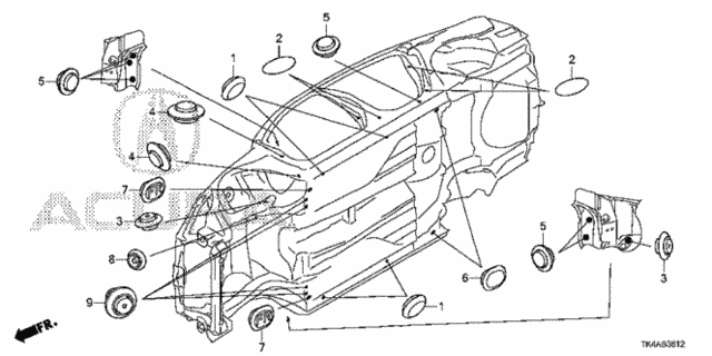 Grommet (Lower) for 2014 Acura TL #0