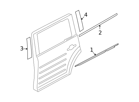 Exterior Trim - Rear Door for 2010 Ford Flex #0